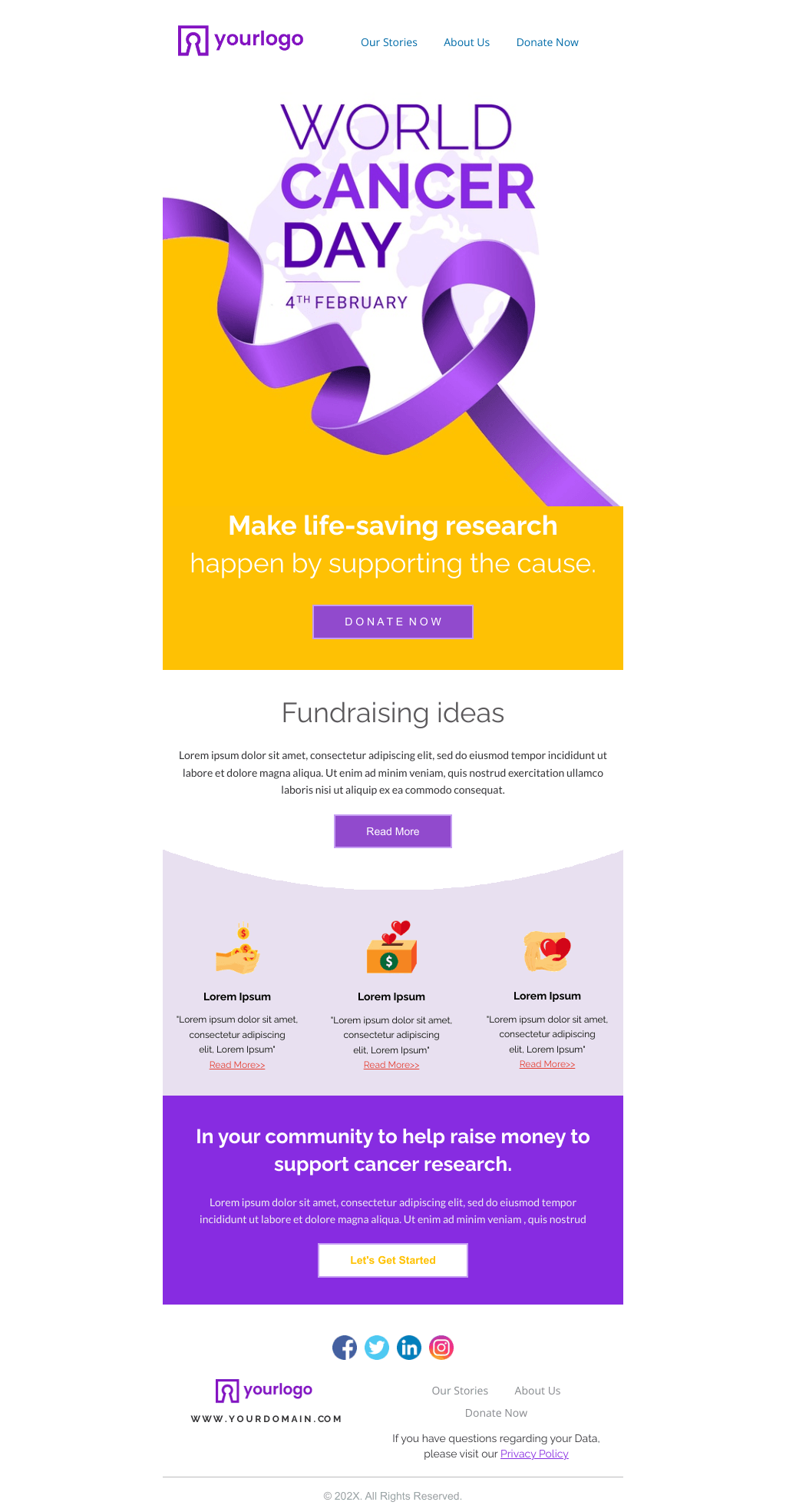 Laravel Mail Template - Cancer Fundraising