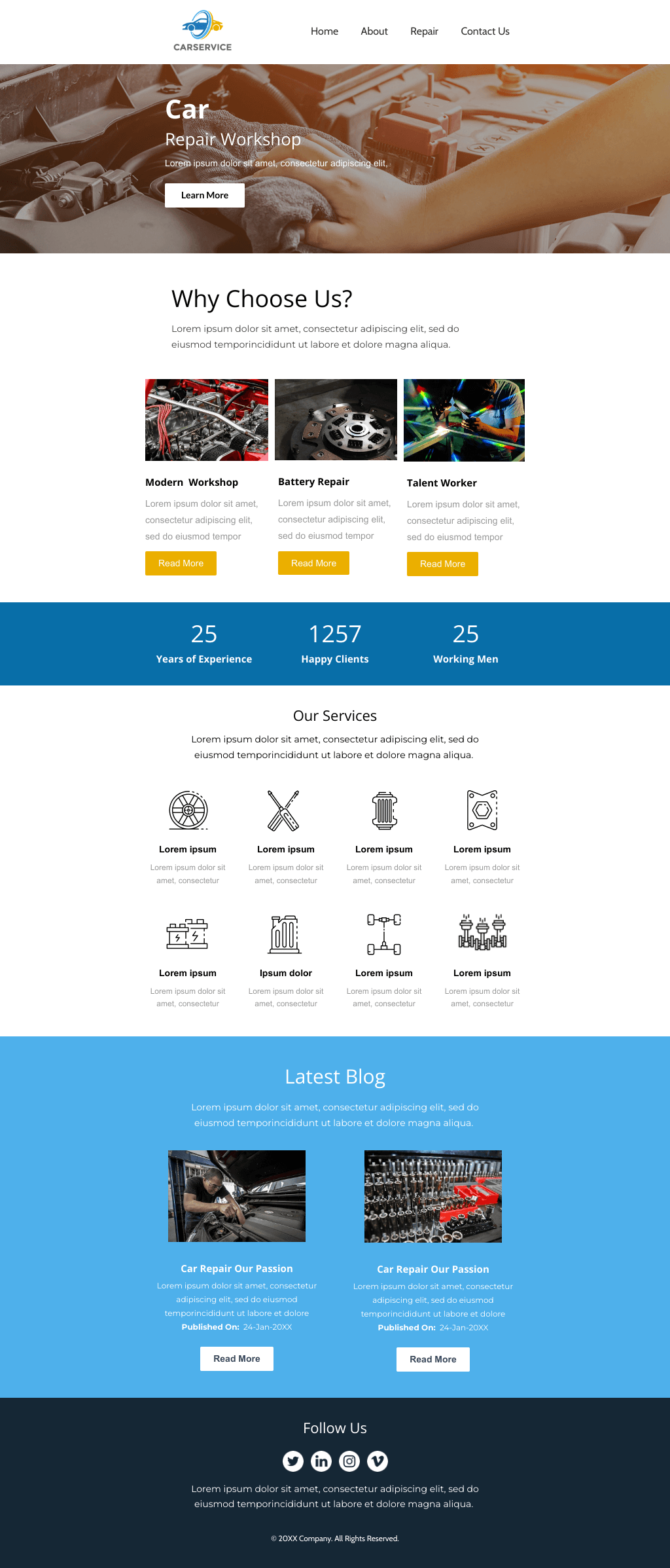 Laravel Mail Template - Car Repair Customer Service