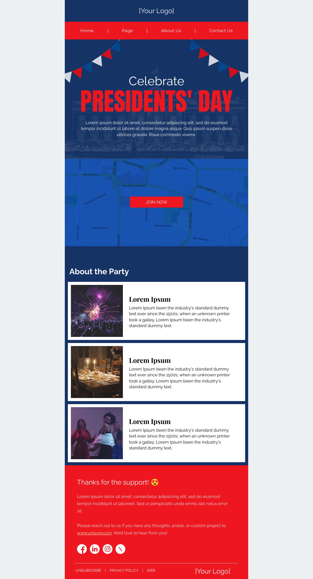 Laravel Mail Template - Celebrate Presidents' Day