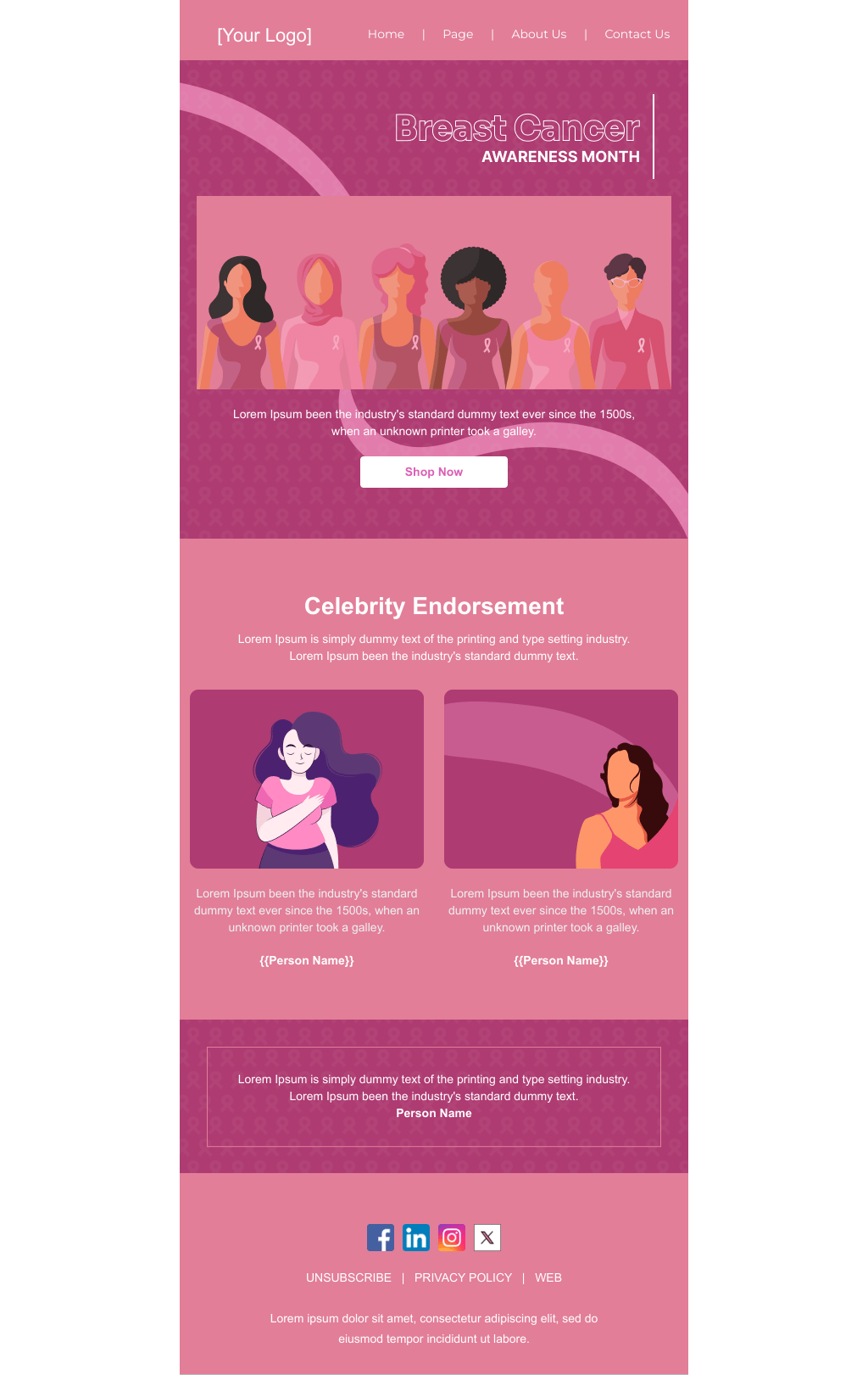 Laravel Mail Template - Celebrity Endorsement