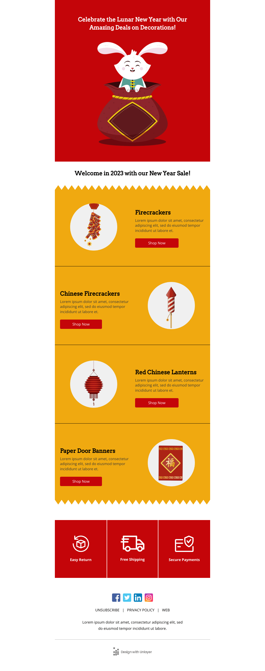 Laravel Mail Template - Chinese New Year Sale on Decorations