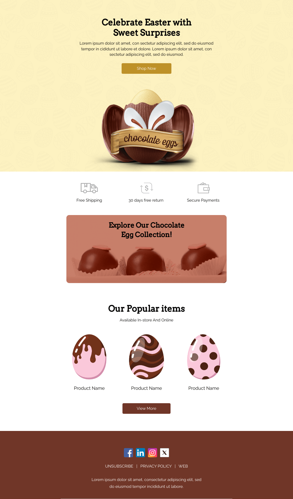Laravel Mail Template - Chocolate Eggs