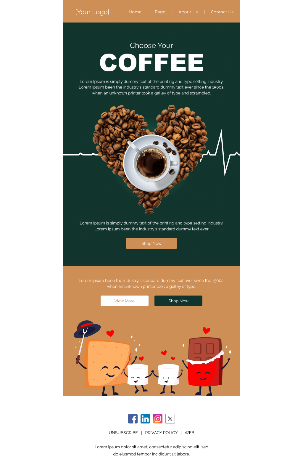Laravel Mail Template - Choose your Coffee