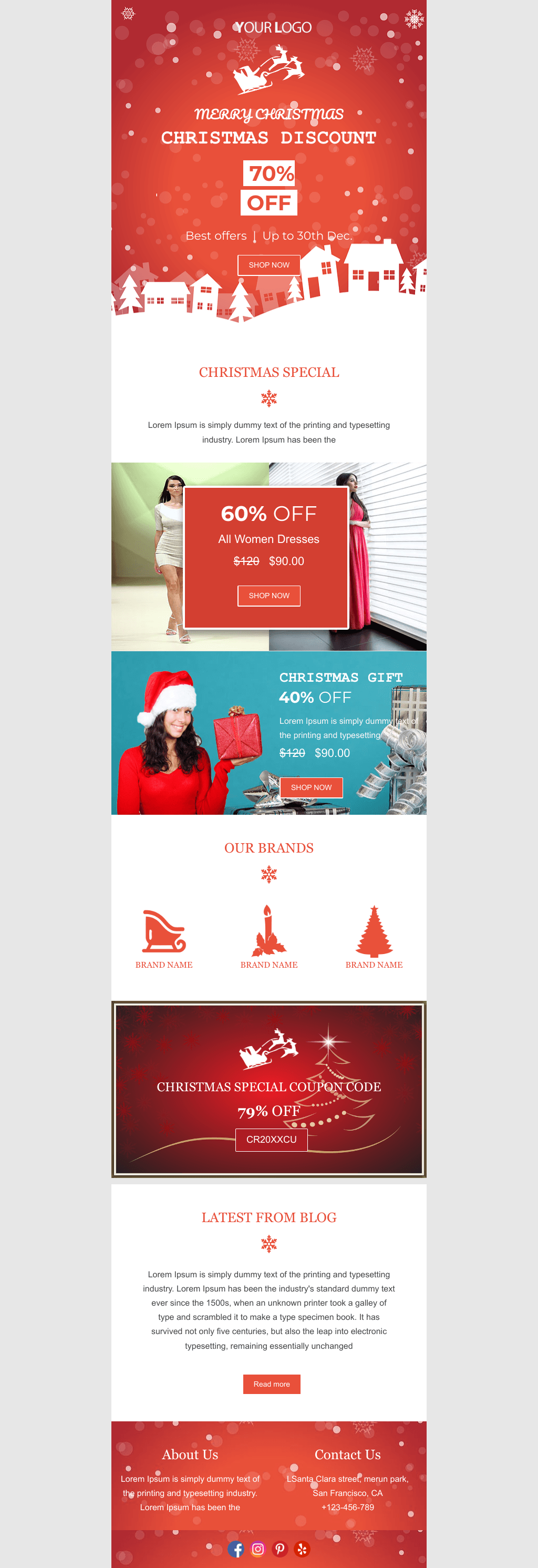Laravel Mail Template - Christmas Discount Coupon
