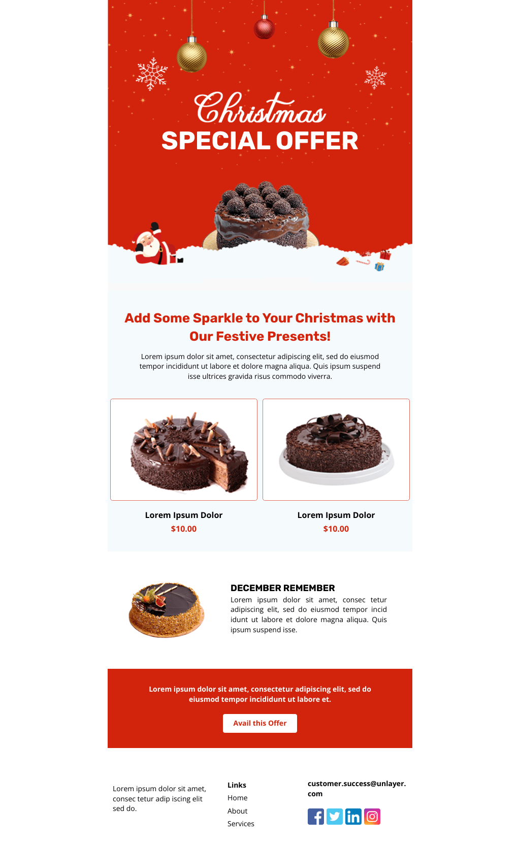 Laravel Mail Template - Christmas Food