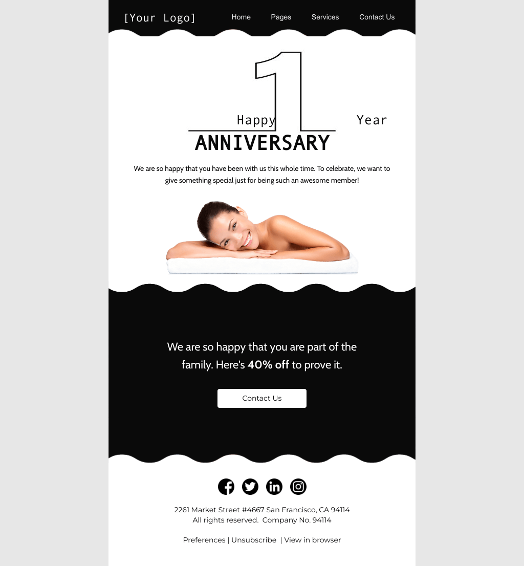 Laravel Mail Template - Customer Anniversary