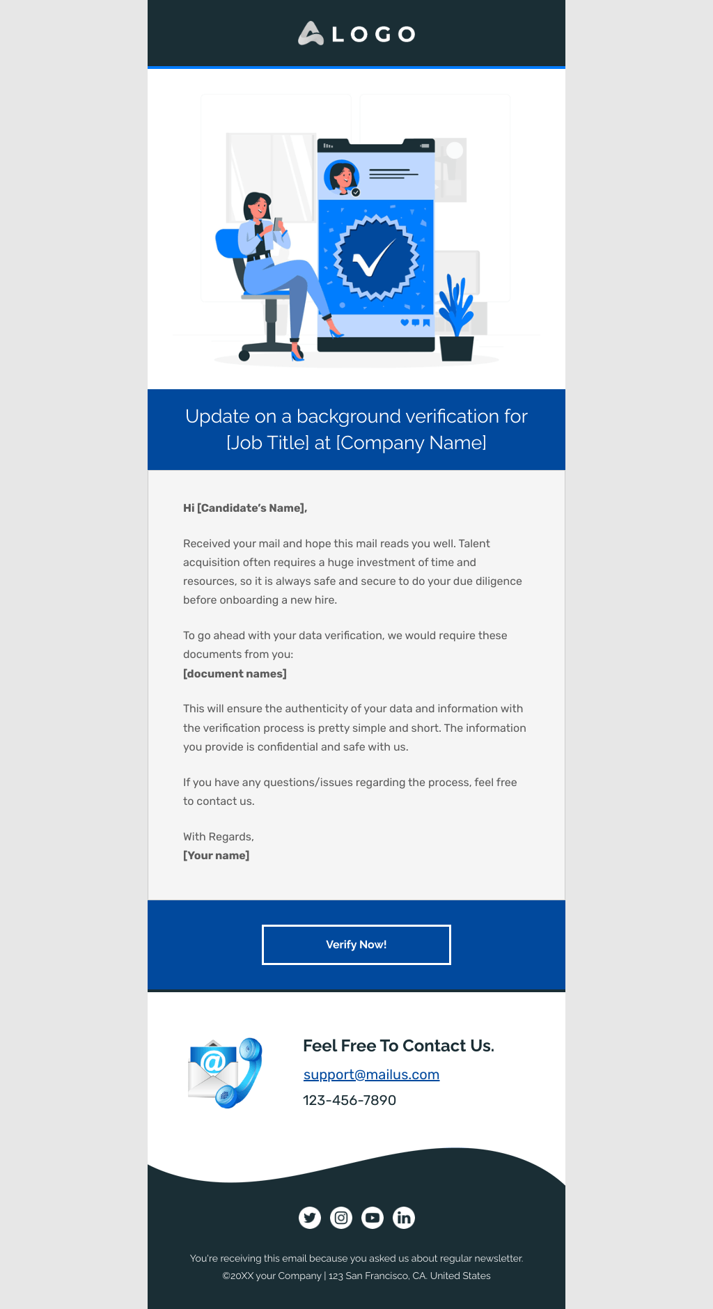 Laravel Mail Template - Client Background Verification