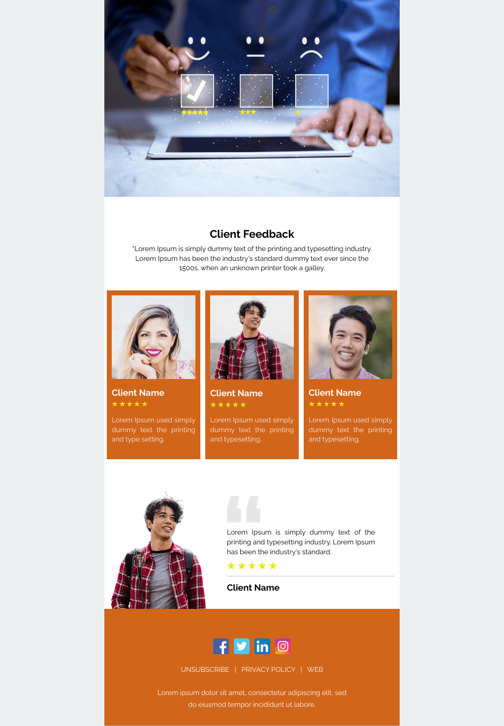 Laravel Mail Template - Client Feedback