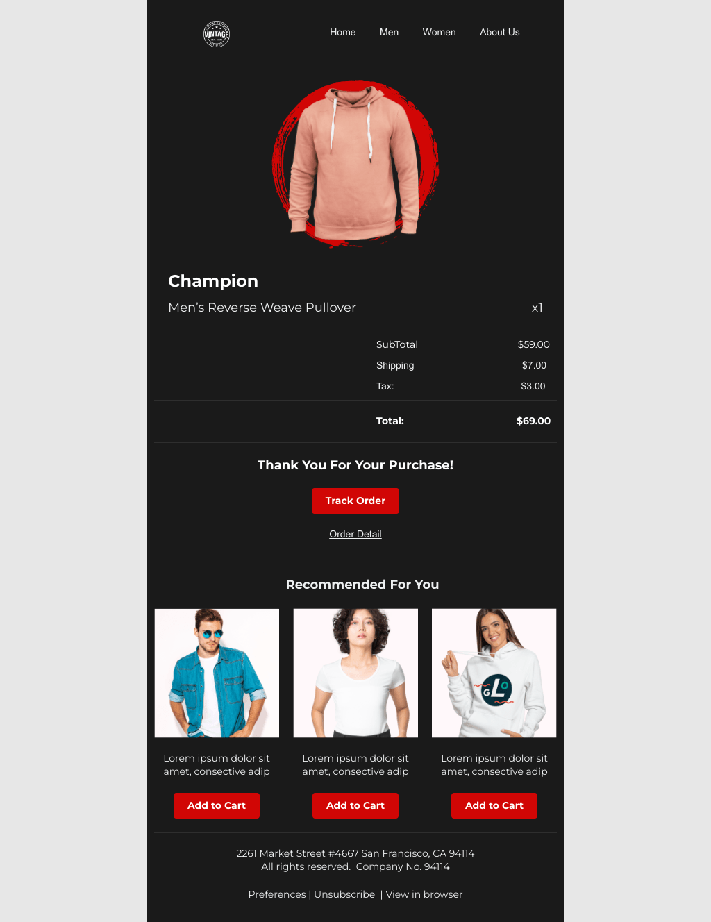 Laravel Mail Template - Clothing Store Invoice