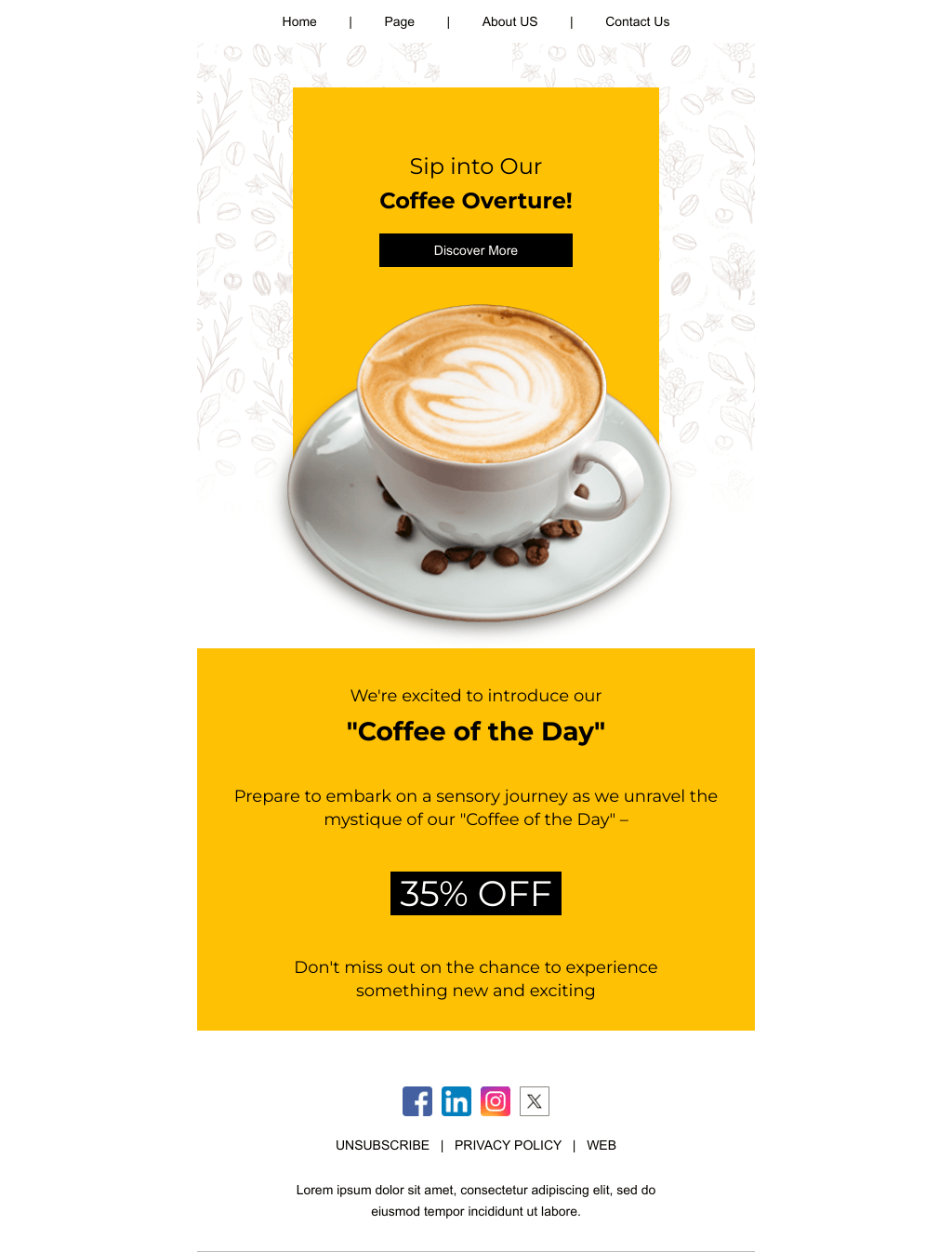 Laravel Mail Template - Coffee of the Day