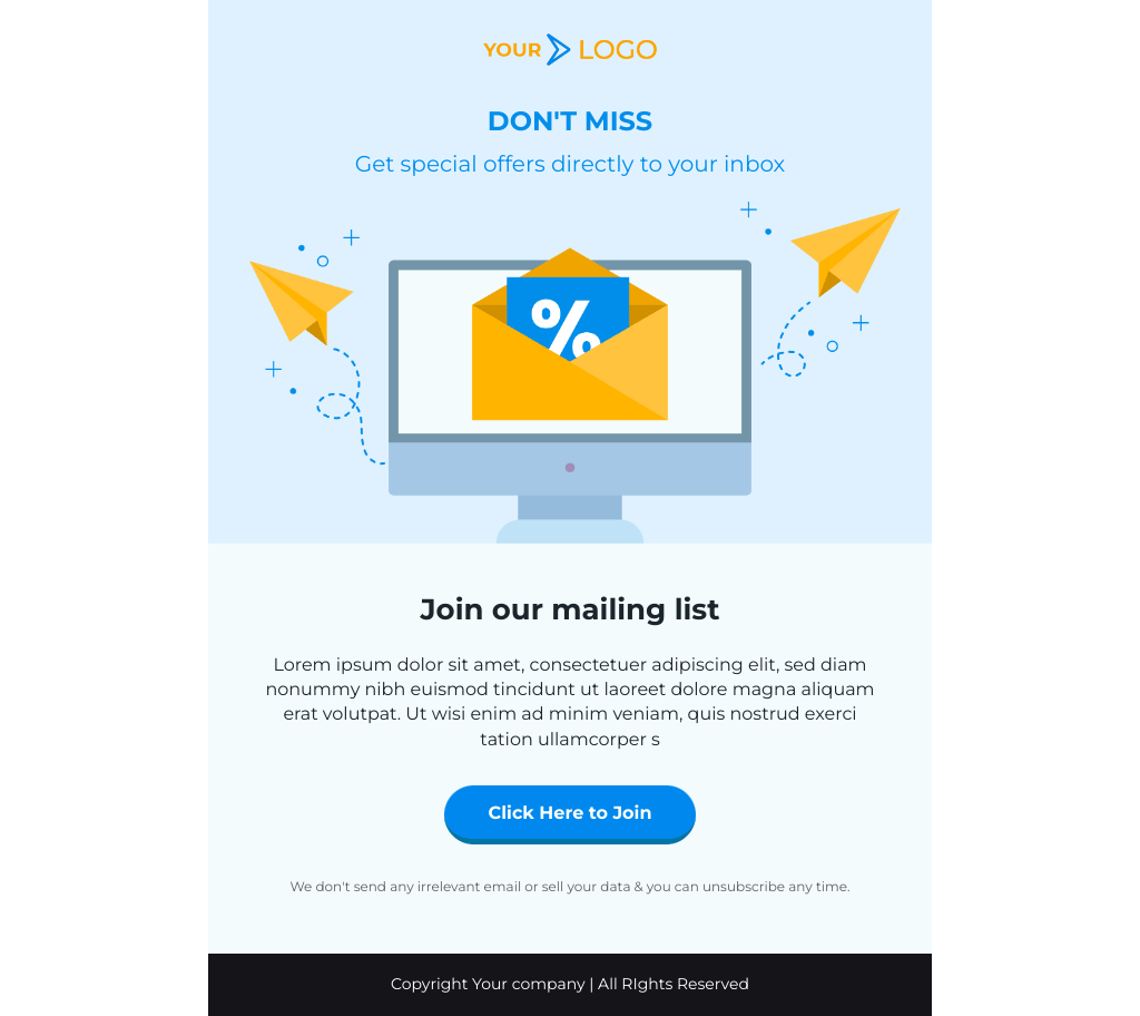 Laravel Mail Template - Cold Email Subscription