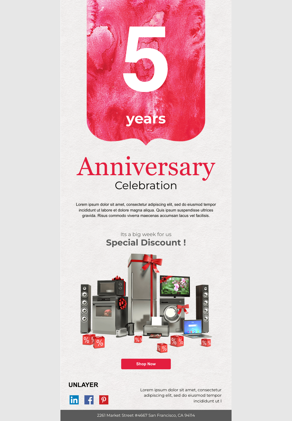 Laravel Mail Template - Company Anniversary