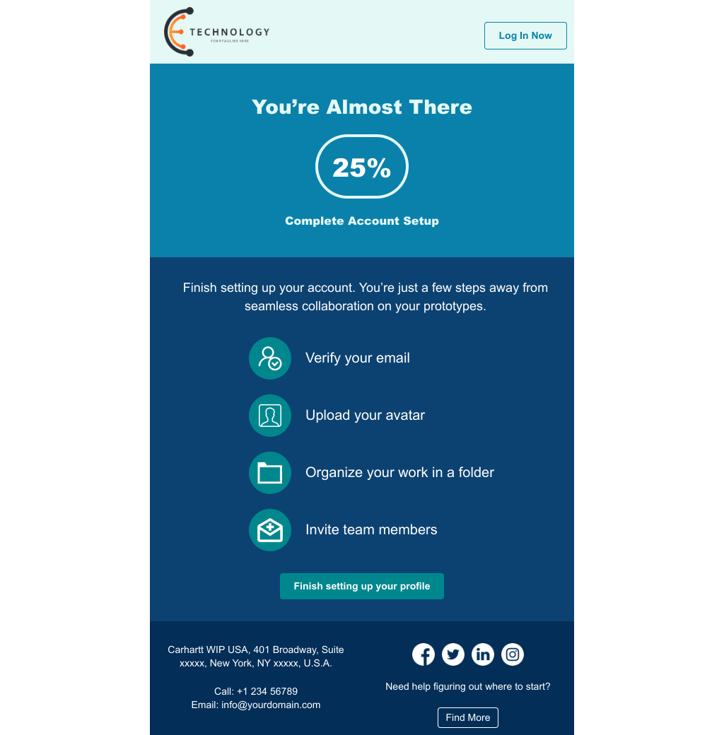 Laravel Mail Template - Complete Account Setup Reminder