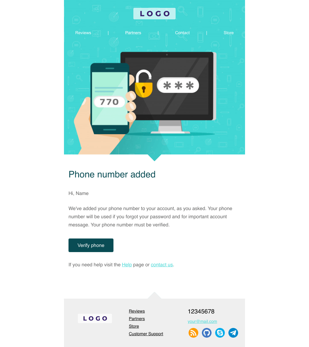 Laravel Mail Template - Verify Phone