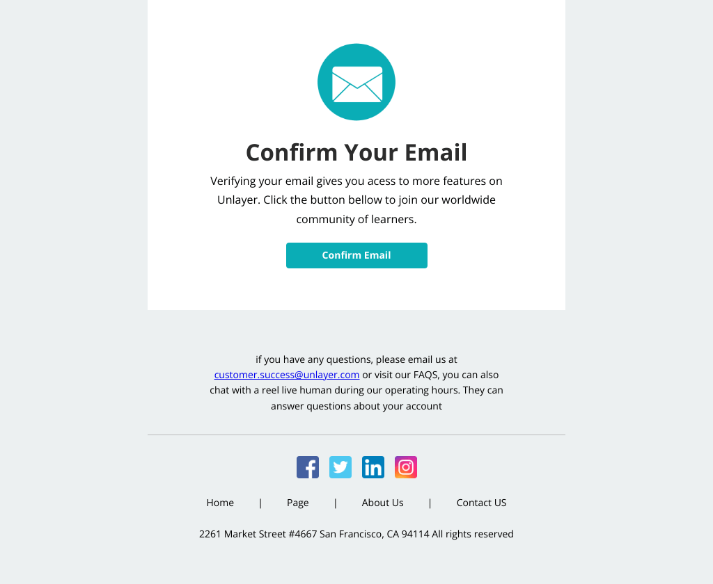 Laravel Mail Template - Confirm Your Email 