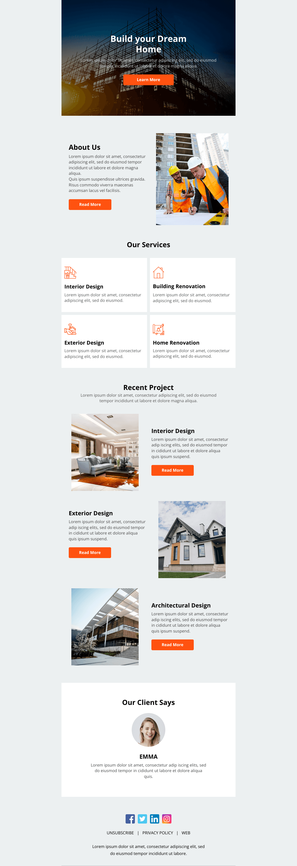 Laravel Mail Template - Construction Company