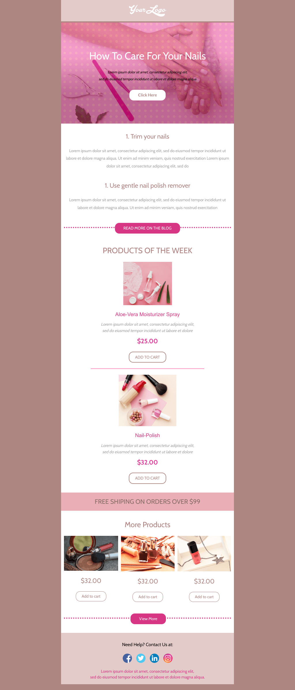 Laravel Mail Template - Nail Care