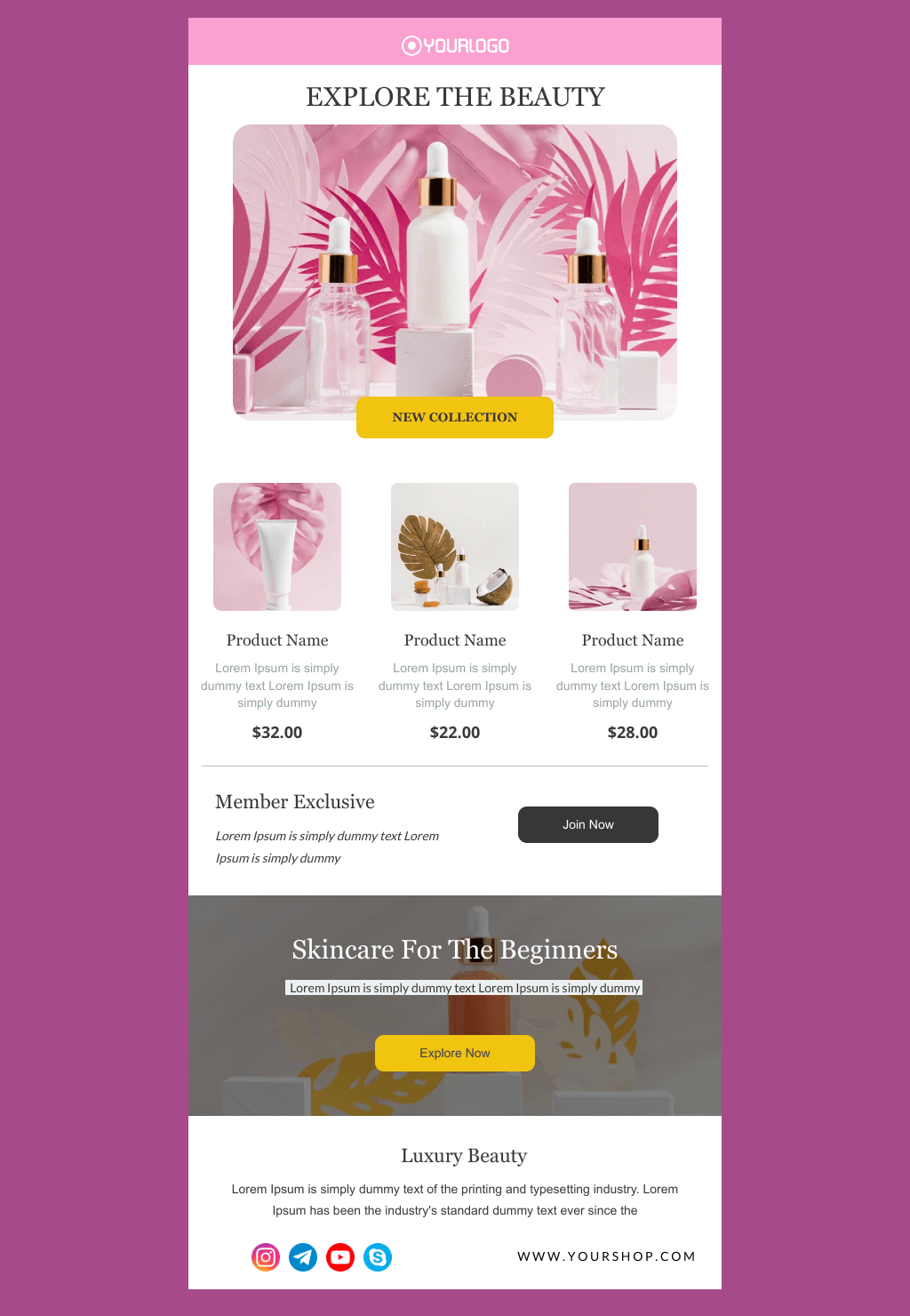 Laravel Mail Template - Cosmetic Items