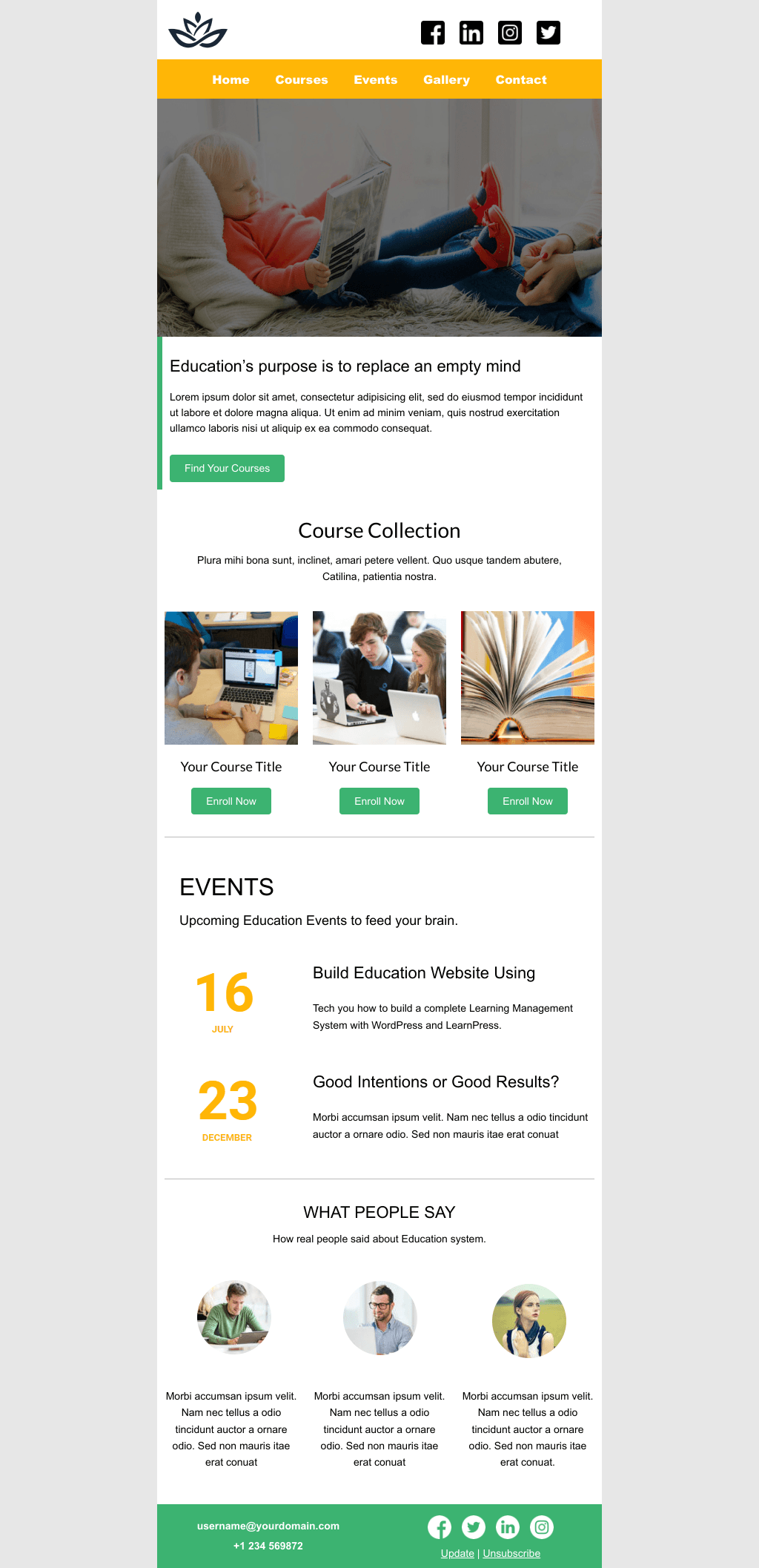 Laravel Mail Template - Course Collection