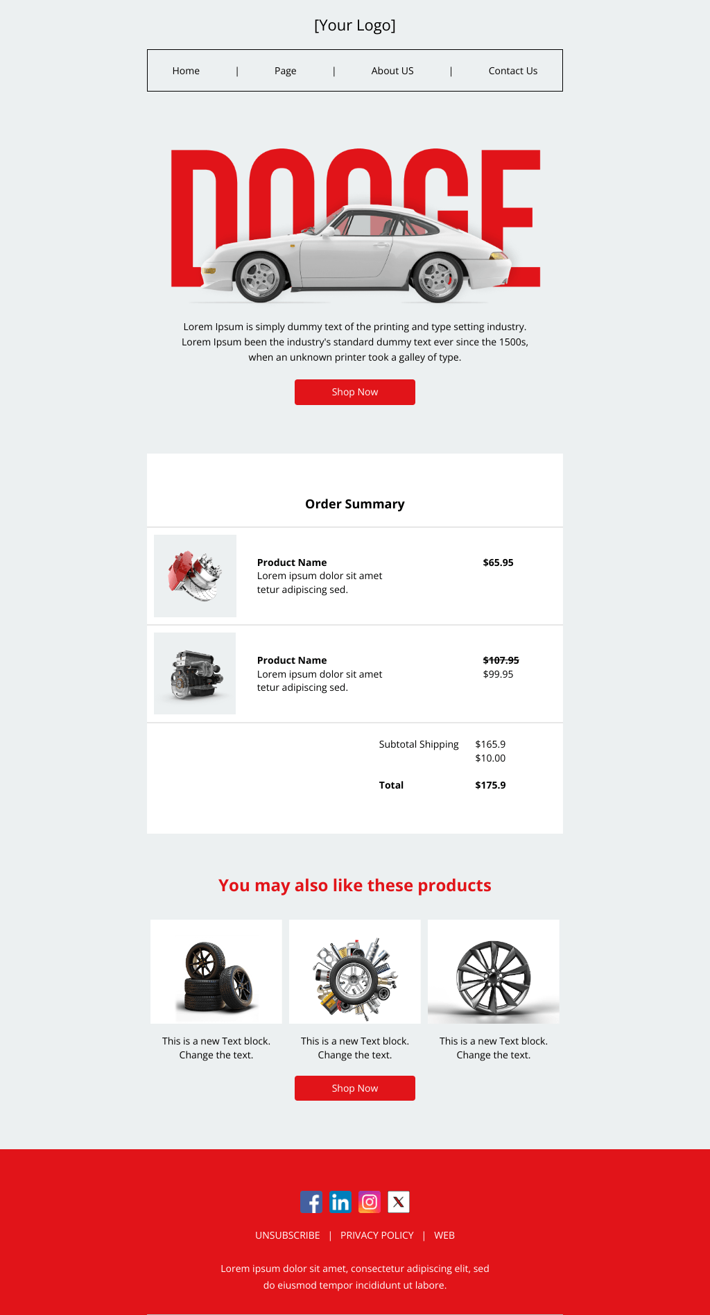 Laravel Mail Template - Cross-Sell Email