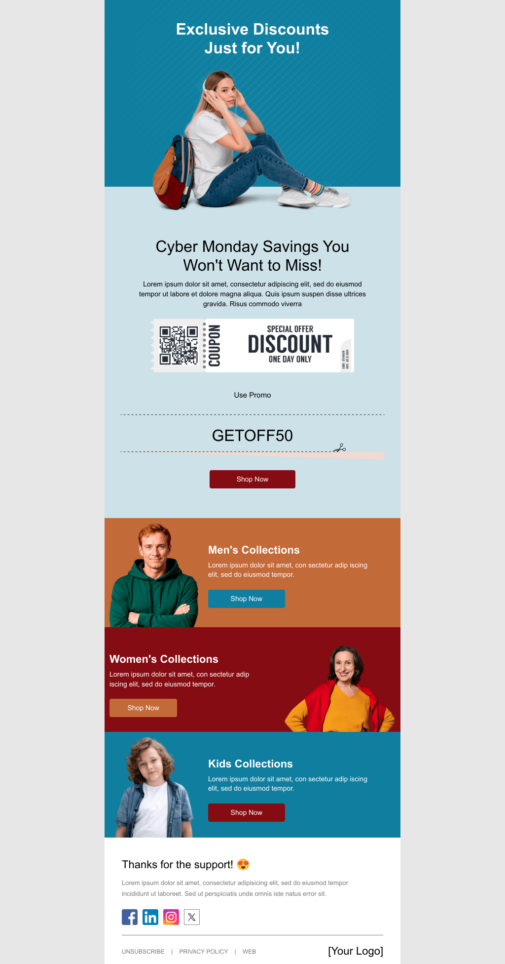 Laravel Mail Template - Cyber Monday Coupons