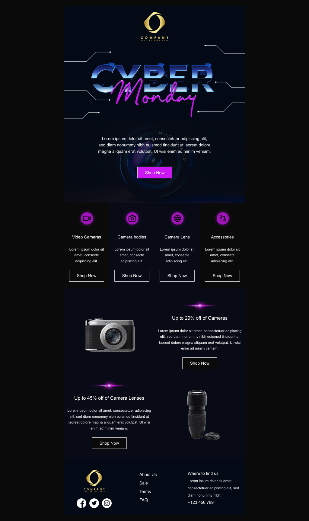 Laravel Mail Template - Cyber Monday Discounts
