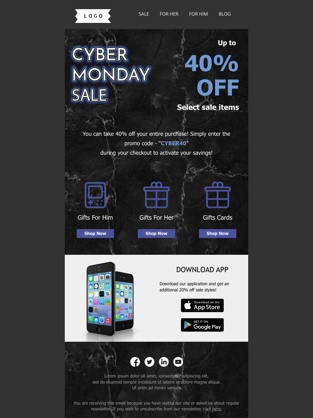Laravel Mail Template - Cyber Monday Offer