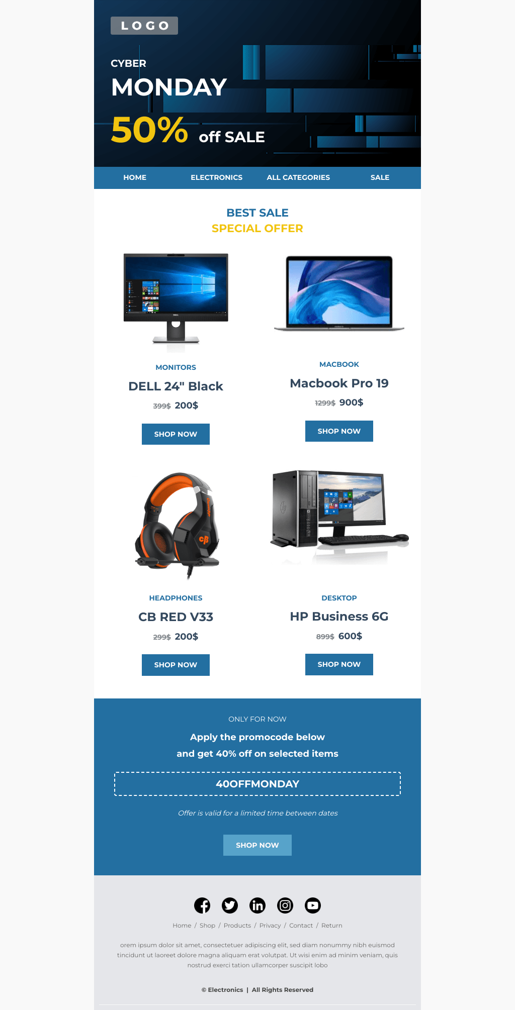 Laravel Mail Template - Cyber Monday Sale