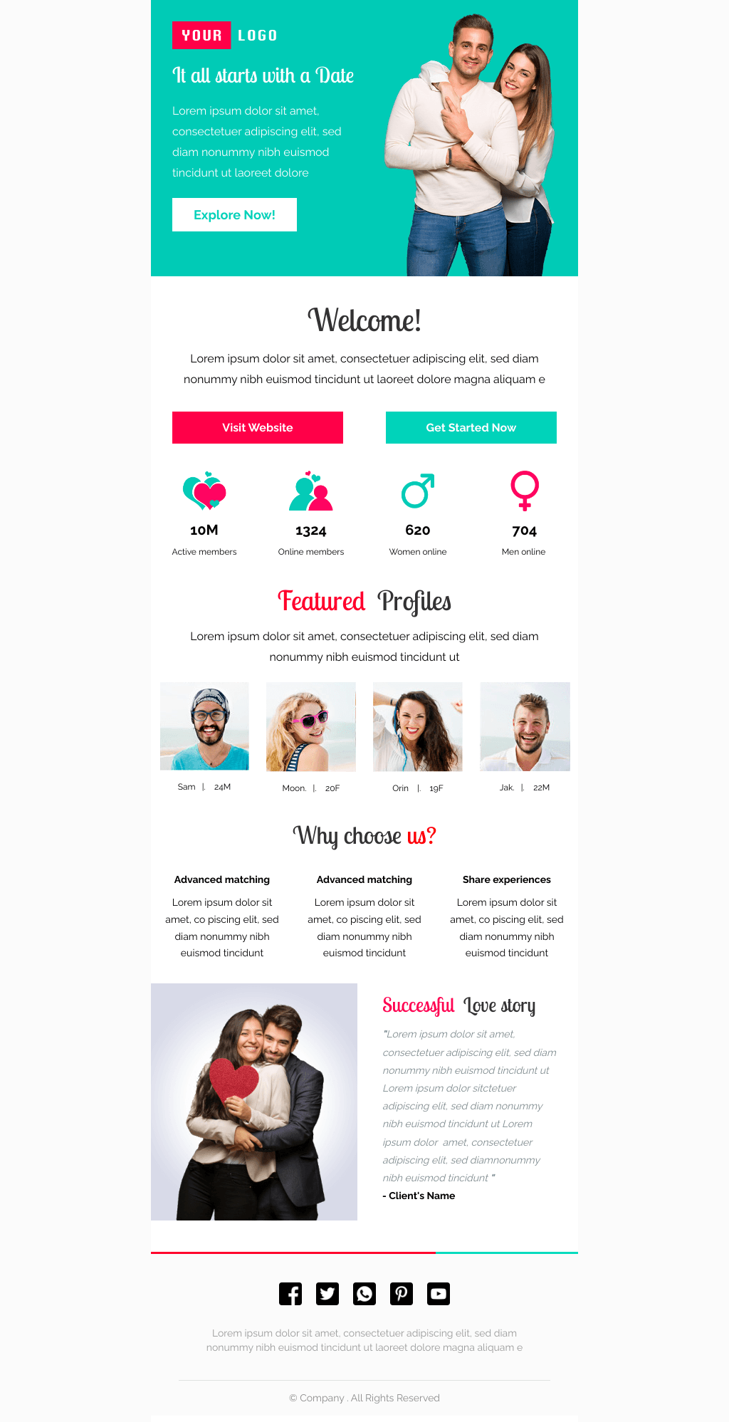 Laravel Mail Template - Dating Newsletter