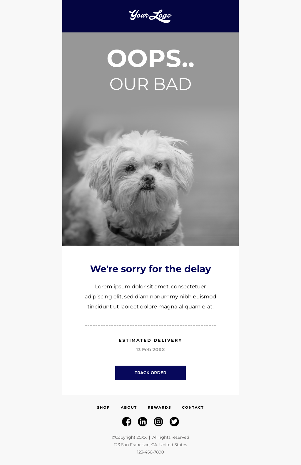 Laravel Mail Template - Delay In Order Delivery