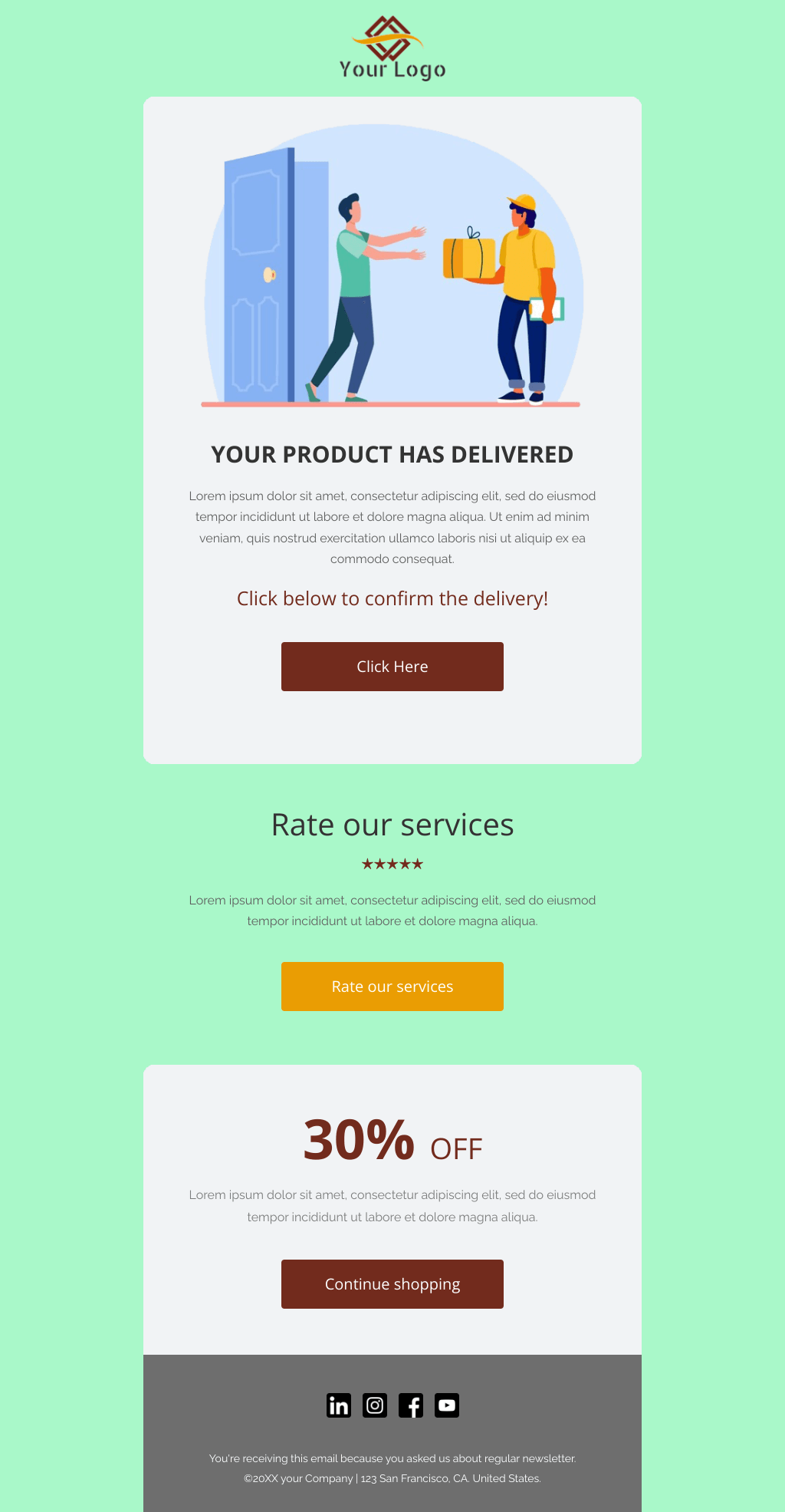 Laravel Mail Template - Delivery Confirmation Email