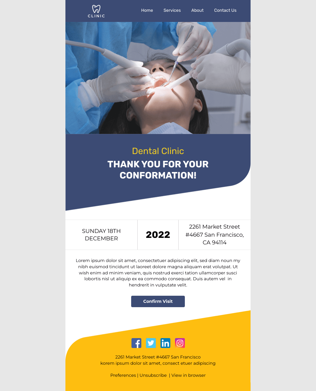 Laravel Mail Template - Dental Confirmation