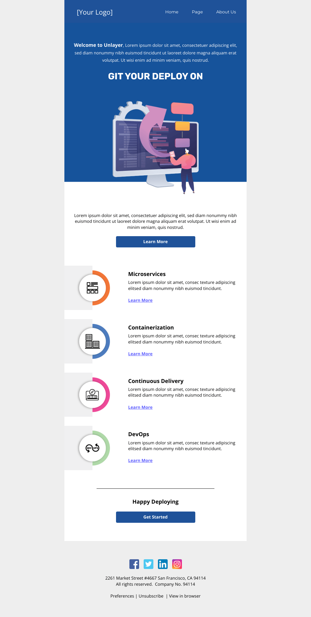 Laravel Mail Template - Deploy