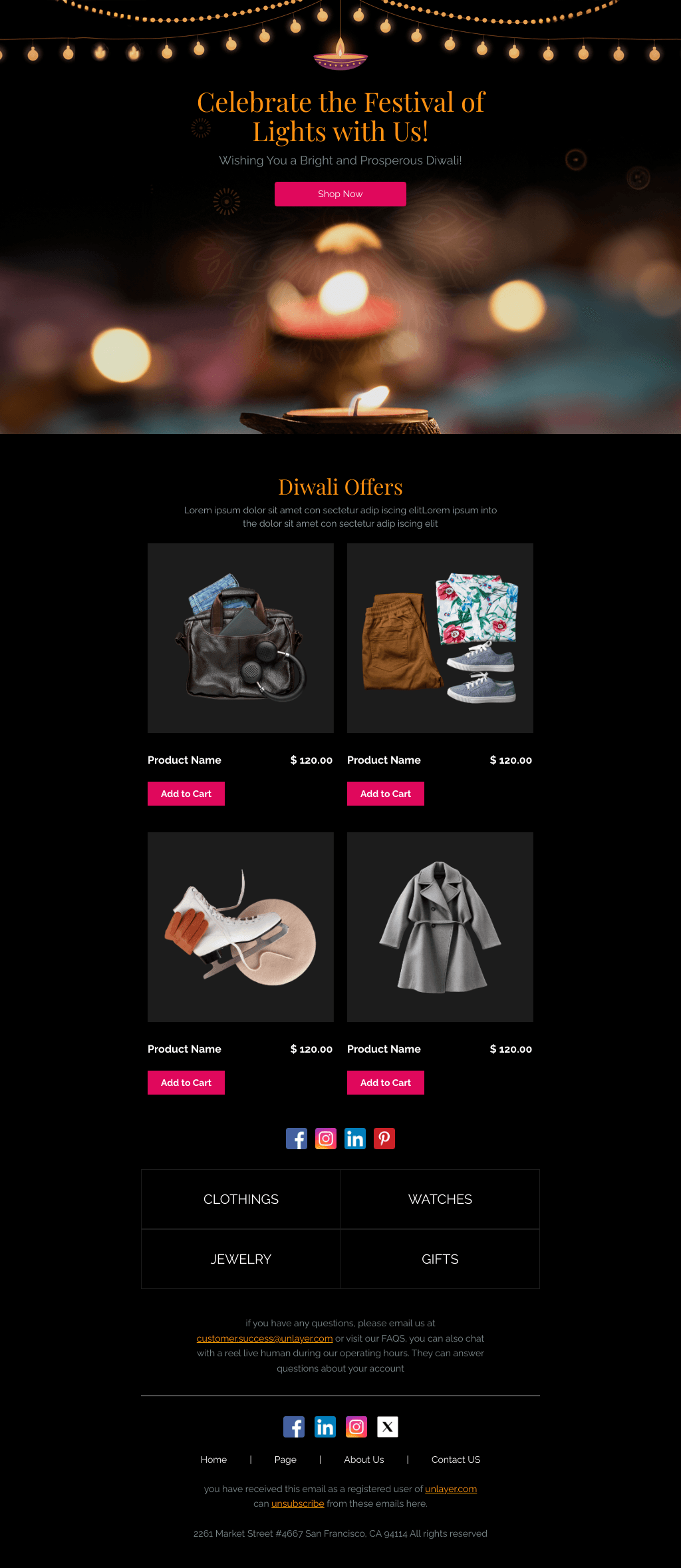 Laravel Mail Template - Diwali Celebration