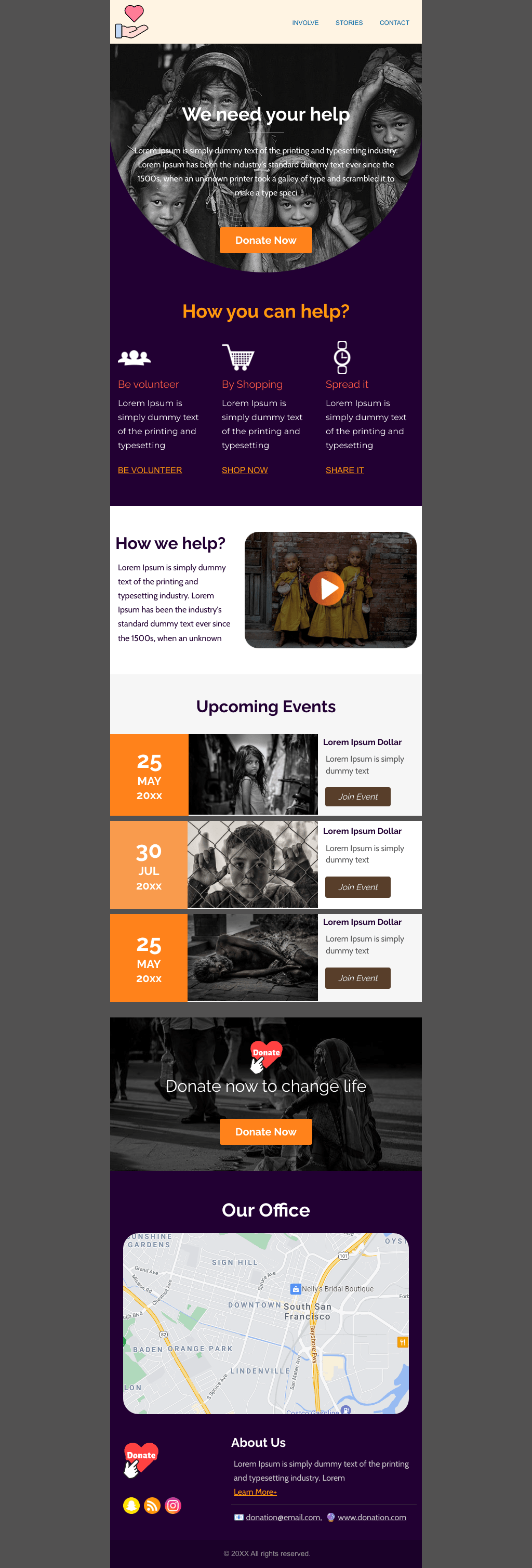 Laravel Mail Template - Donate Now