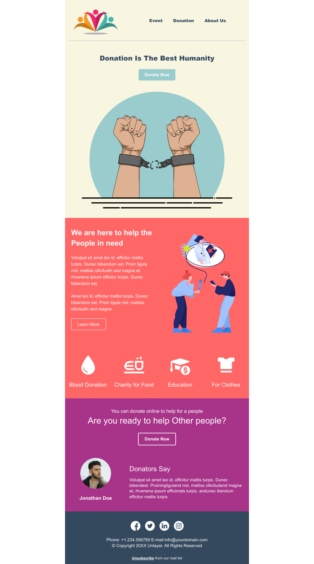 Laravel Mail Template - Donation for Humanity