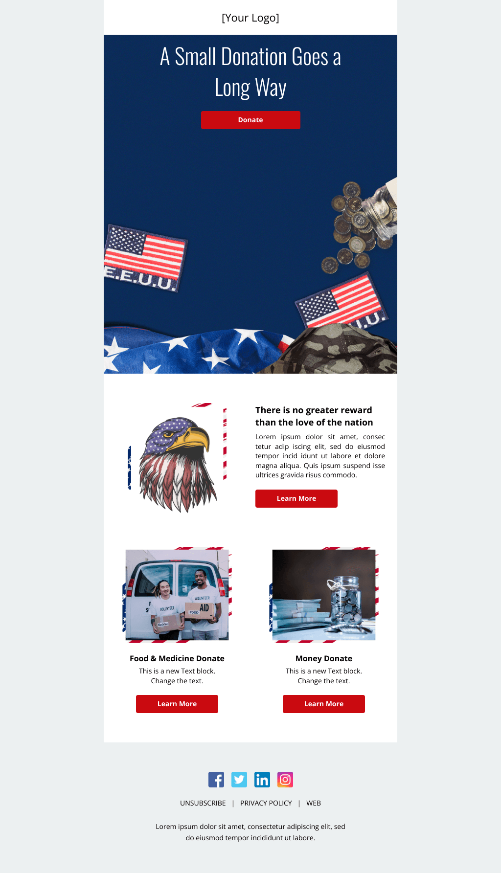 Laravel Mail Template - Donation for Veterans