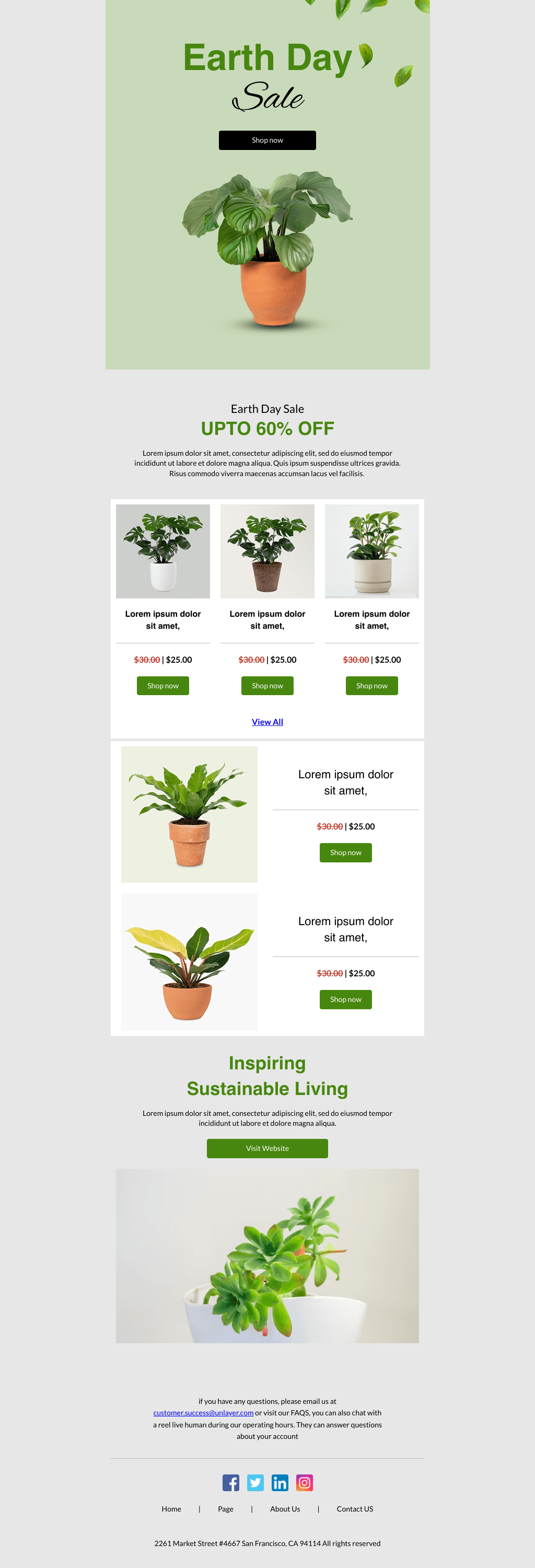 Laravel Mail Template - Earth Day Sale