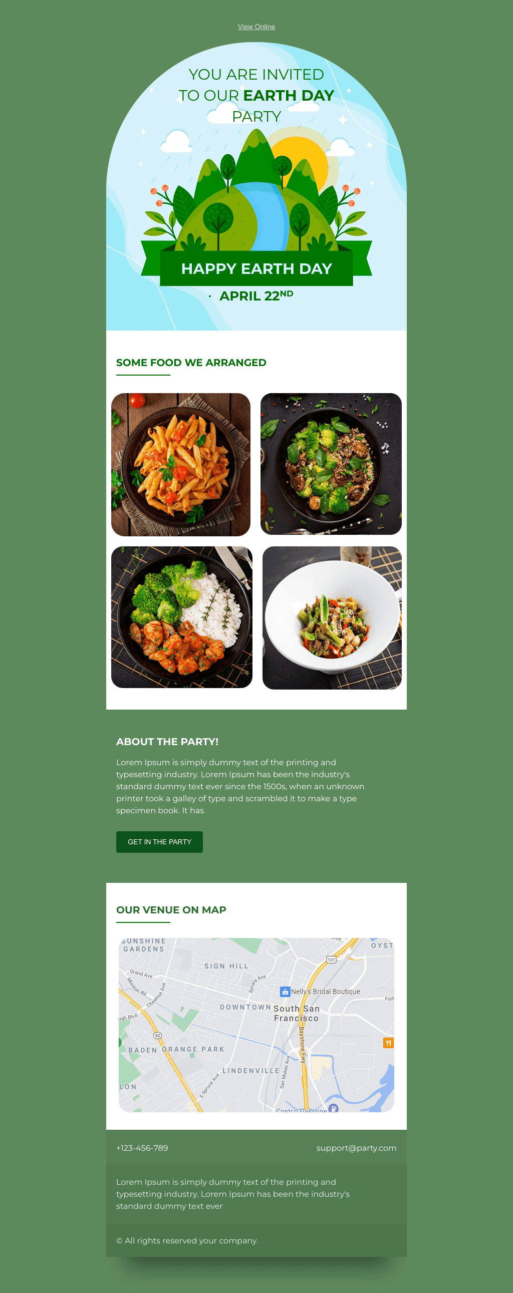 Laravel Mail Template - Earth Day Theme Party
