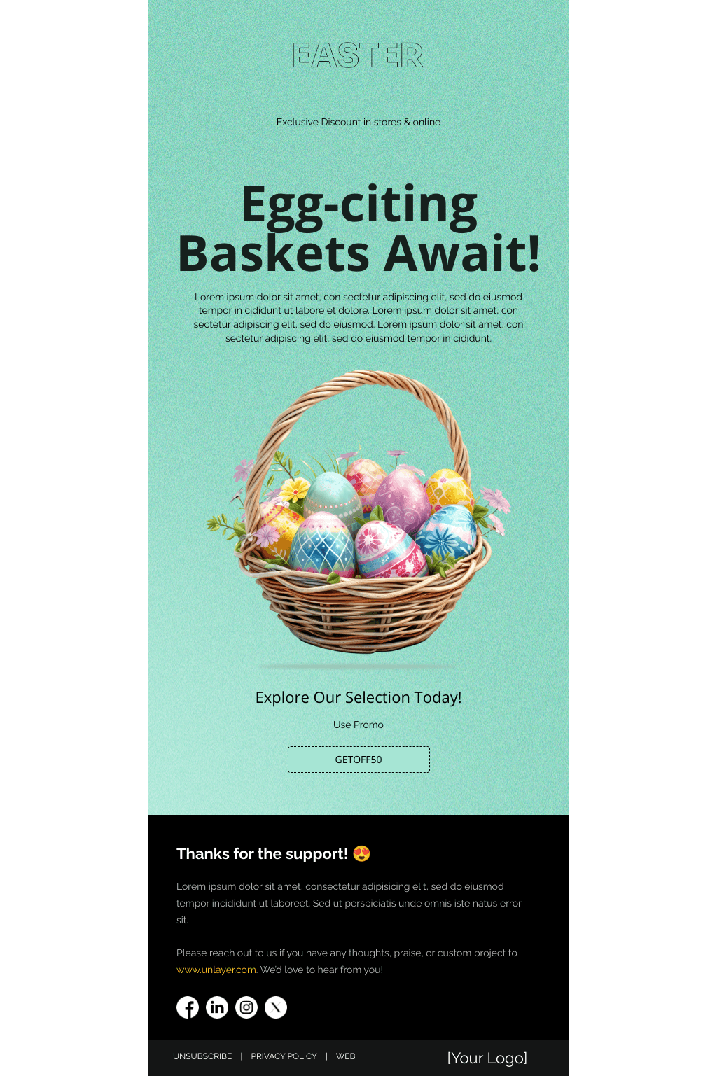 Laravel Mail Template - Easter Baskets