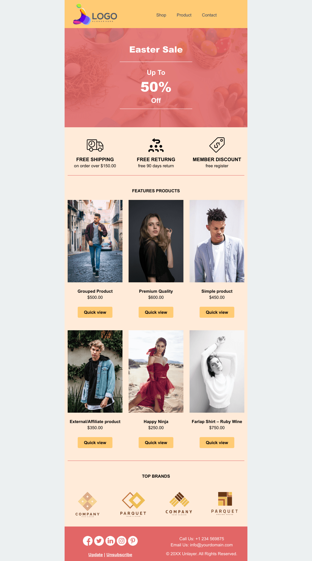 Laravel Mail Template - Easter Fashion Sale