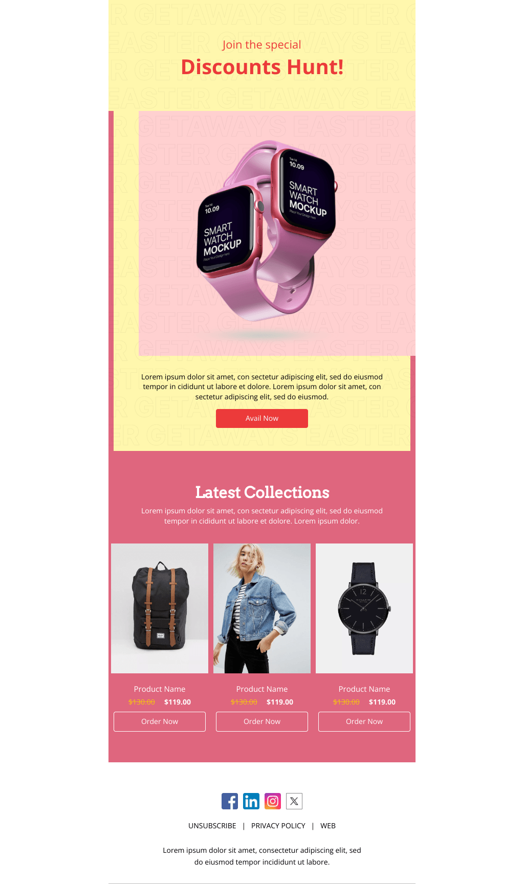 Laravel Mail Template - Easter Getaways