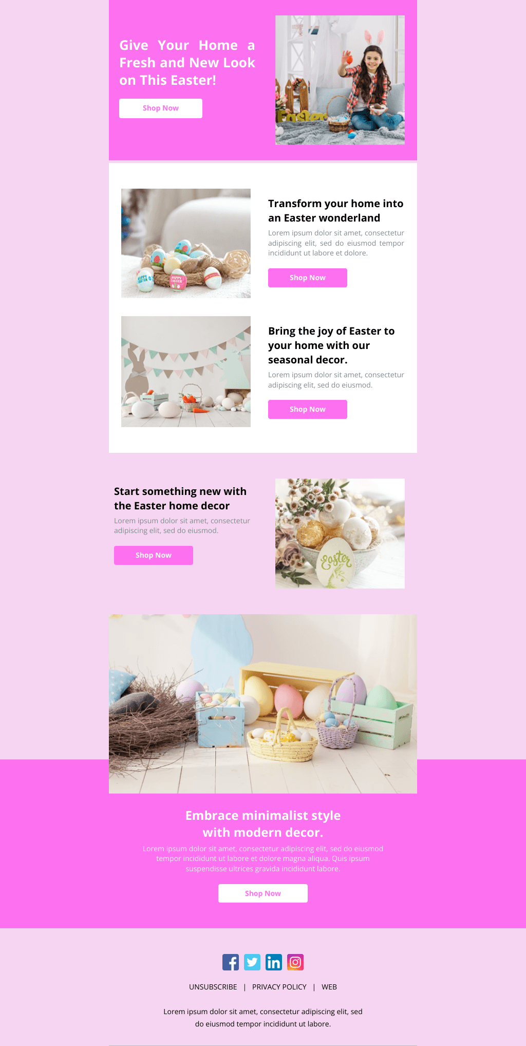 Laravel Mail Template - Easter Home Decor