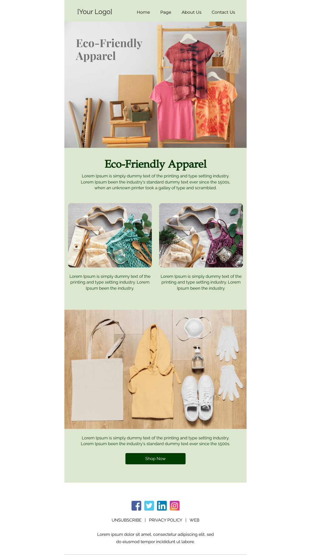 Laravel Mail Template - Eco-Friendly Apparel