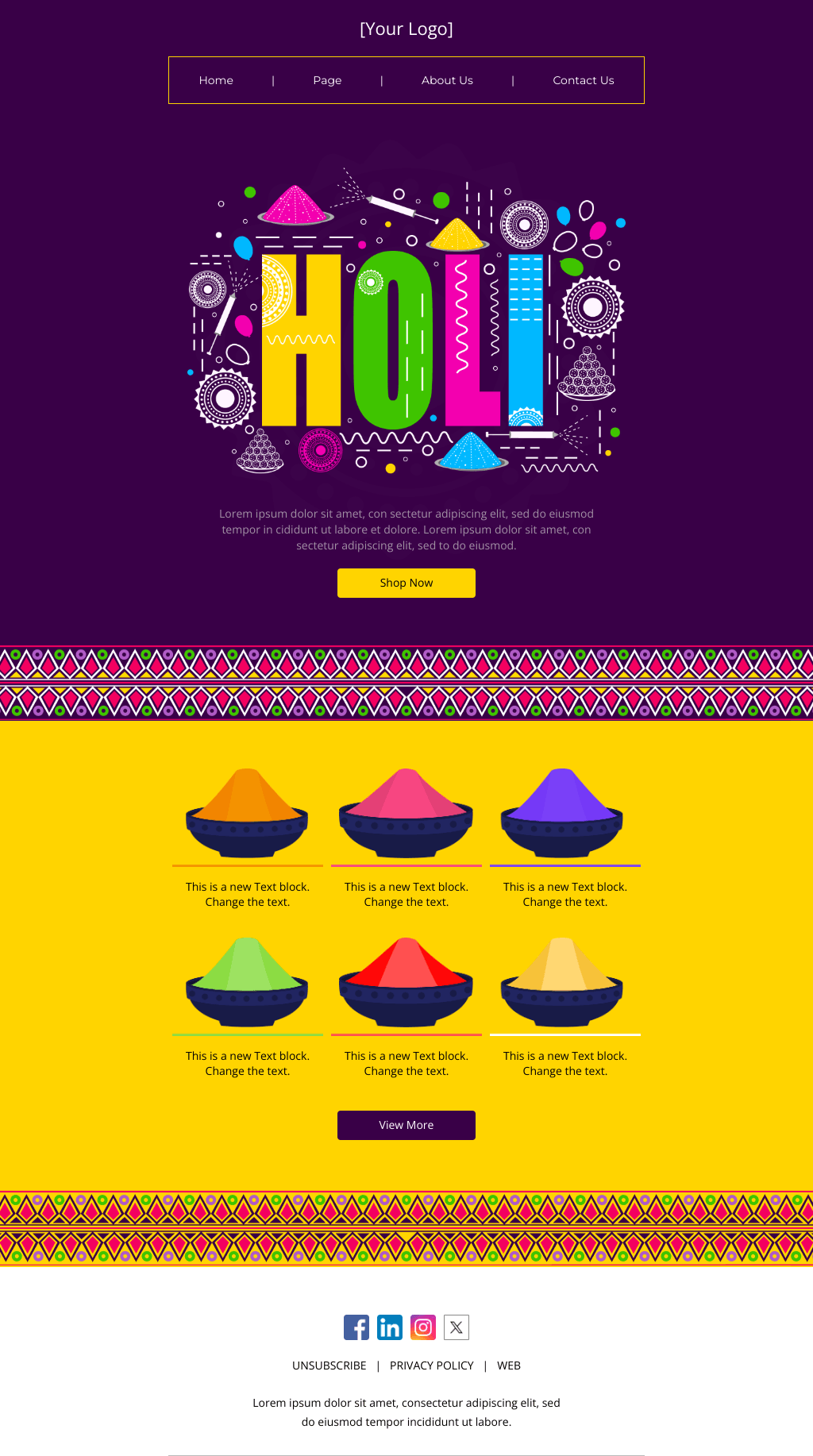 Laravel Mail Template - Eco-friendly Holi