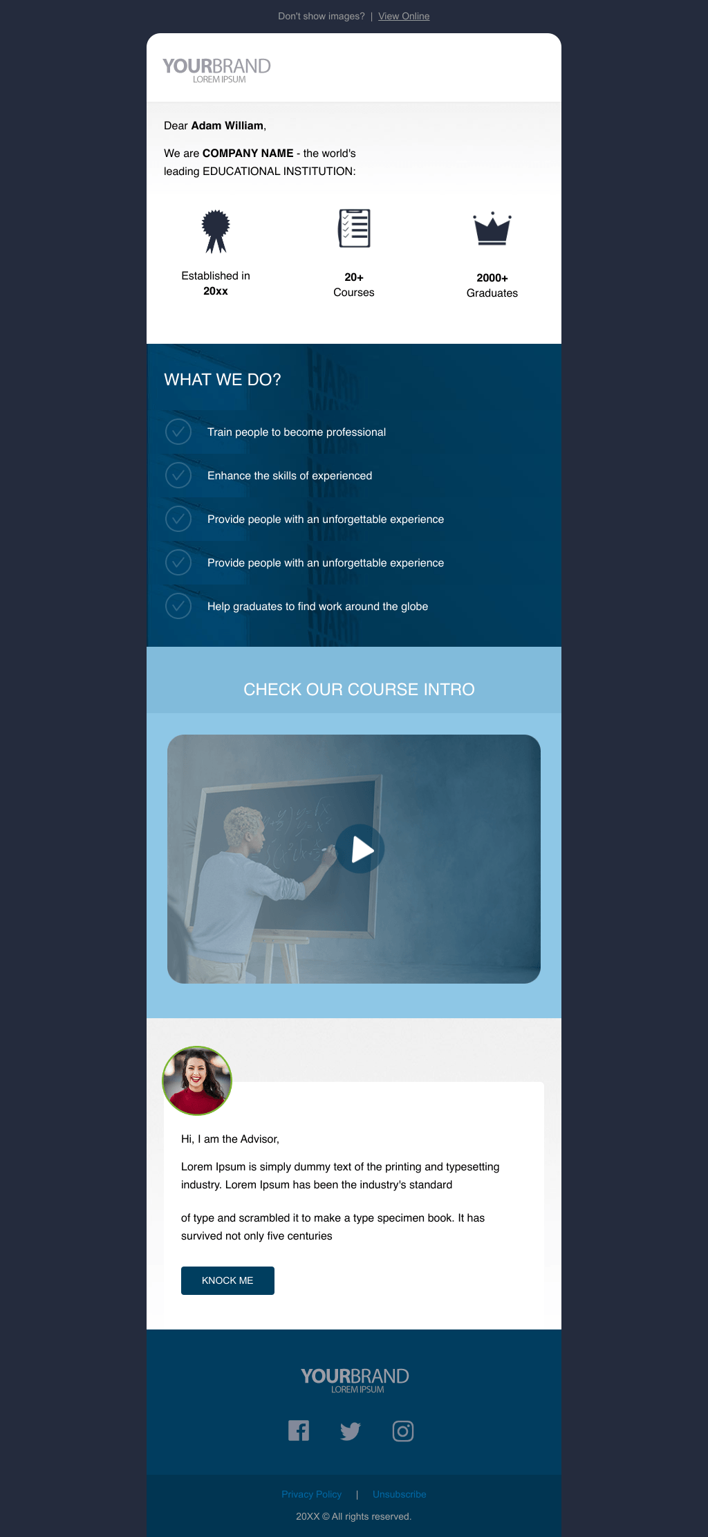 Laravel Mail Template - Educational Institute