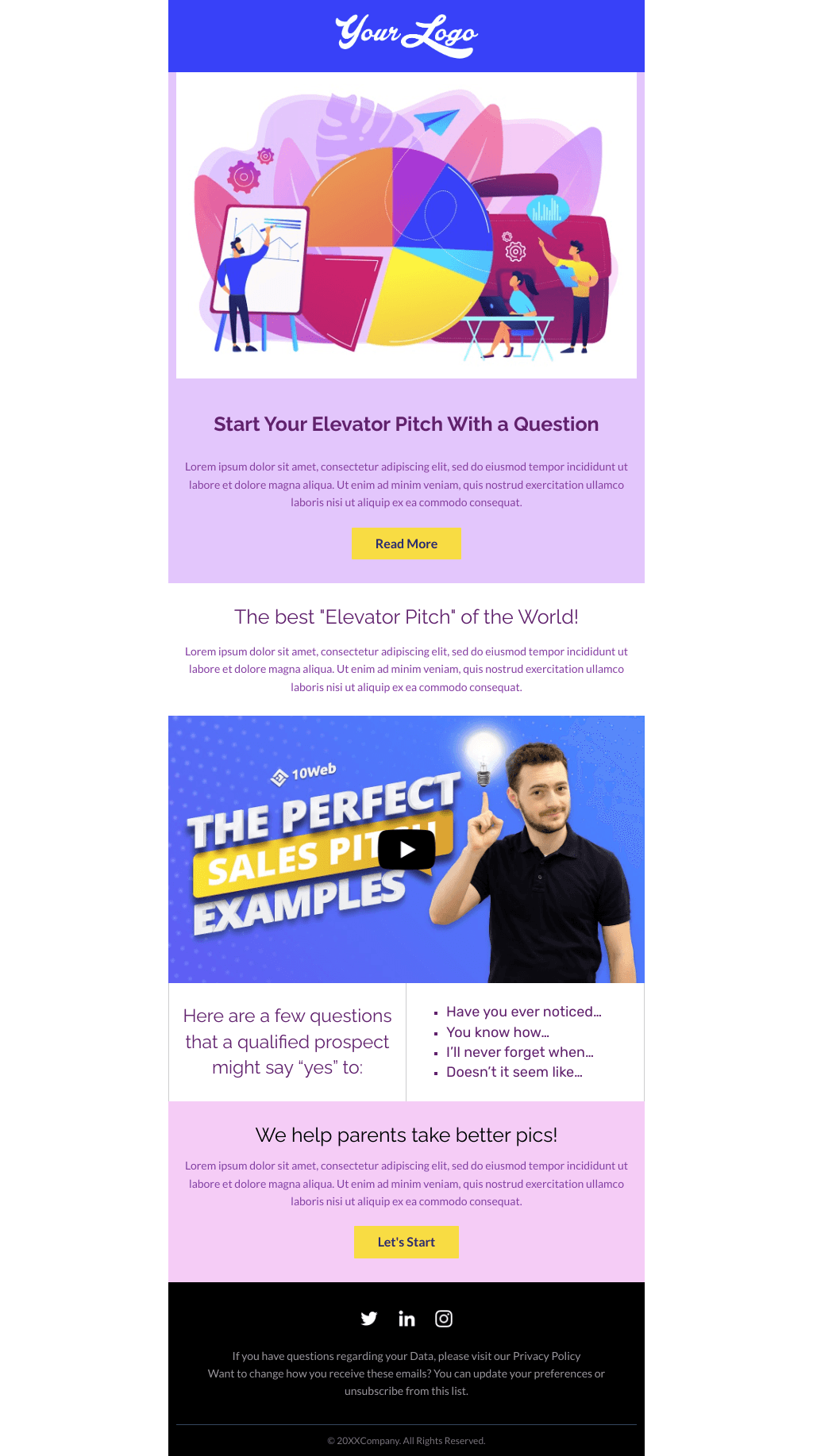 Laravel Mail Template - Elevator Pitch