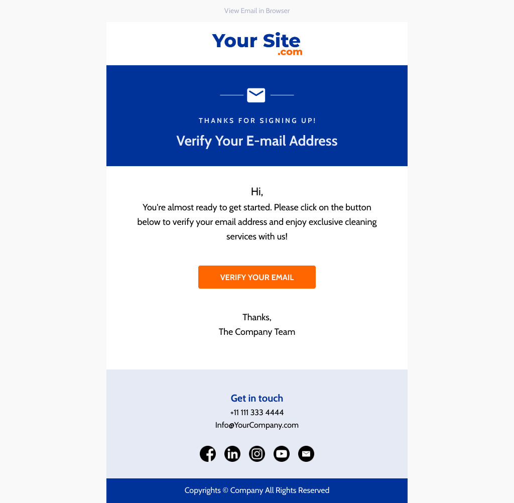 Laravel Mail Template - Email Verification