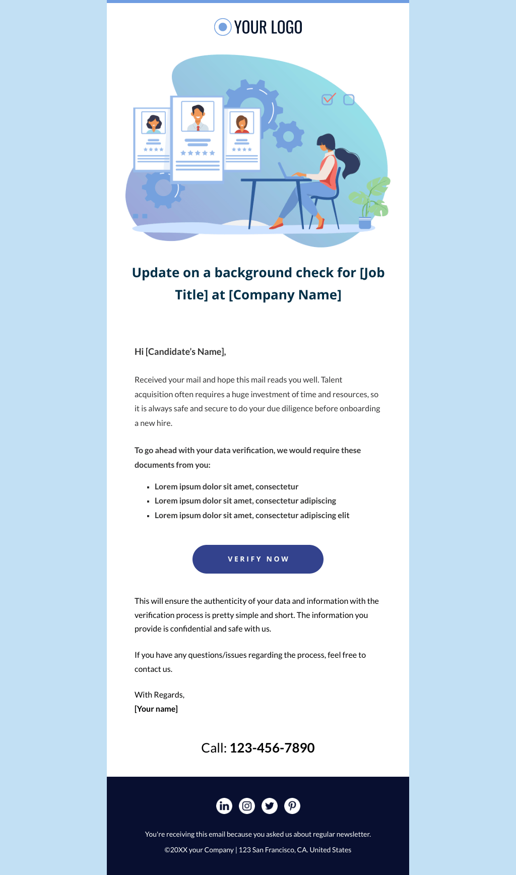 Laravel Mail Template - Employee Background Verification