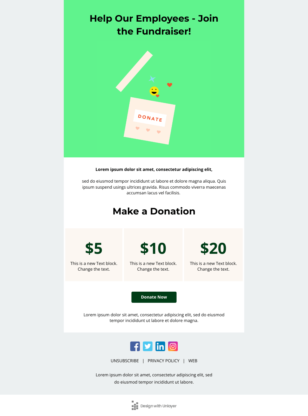 Laravel Mail Template - Employee Fundraiser